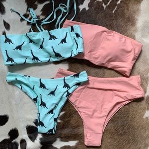 Peach & Mint Bandeau Bikini Bundle
